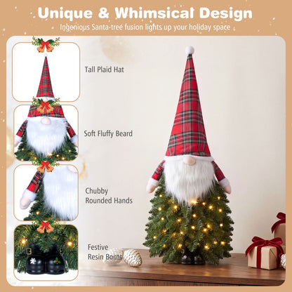2 Pack 3 FT Pre-Lit Mini Tabletop Green and Red Artificial Christmas Tree Battery Operation