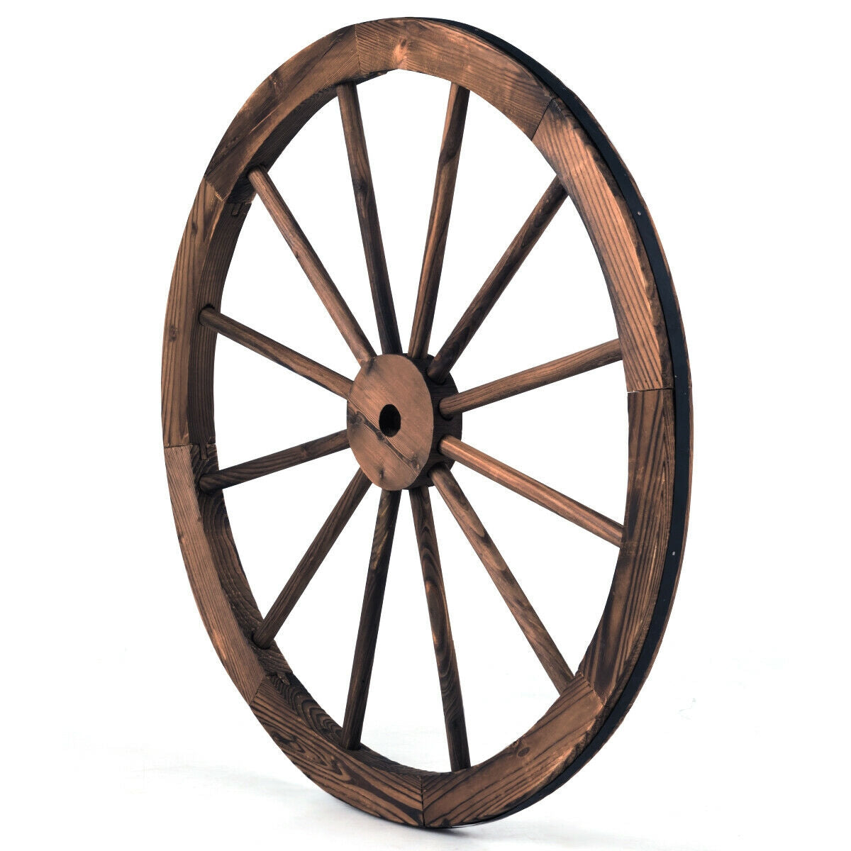 Set of 2 30-inch Decorative Vintage Wood Wagon Wheel