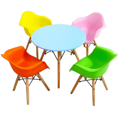 5 Piece Kids Mid-Century Colorful Table Chair Set - Century Colorful Table Chair Set