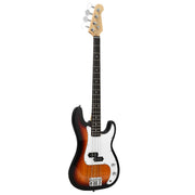 Electric Bass Pick Amp Cord Guitar with Bag Strap-Red - Yellow