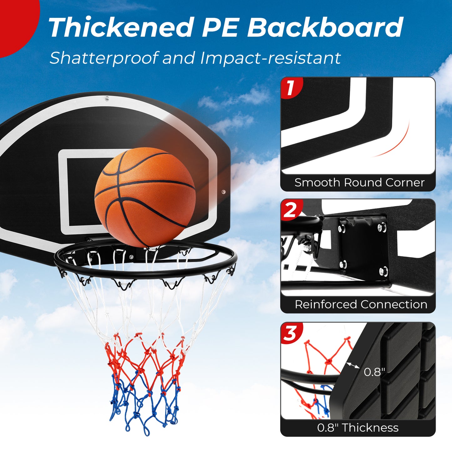 Wall Mounted Basketball Set for Kids Teens Adults