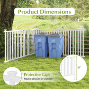 2 Piece 80 x 51 Inch Vinyl Picket Fence for Garden-White