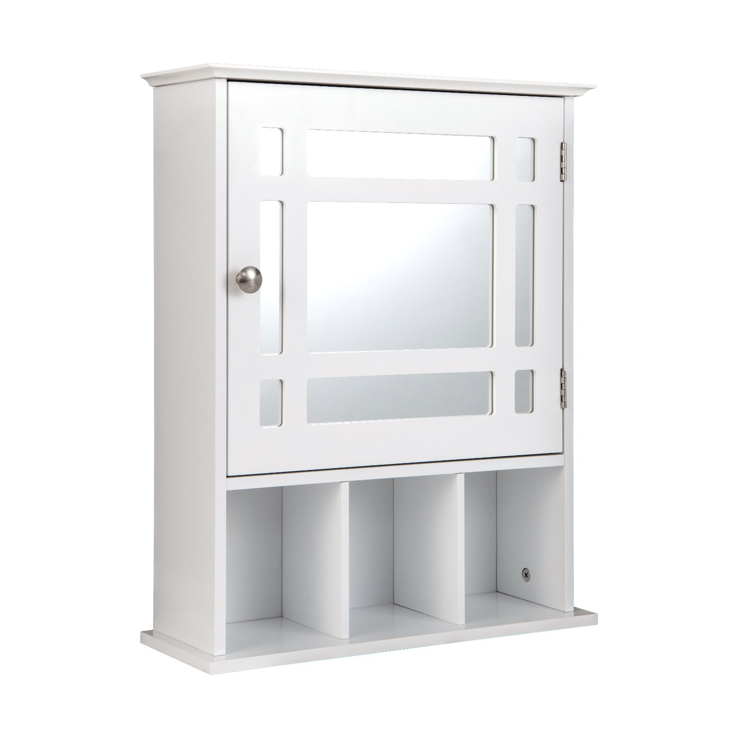 Wall Mounted and Mirrored Bathroom Cabinet-White - White