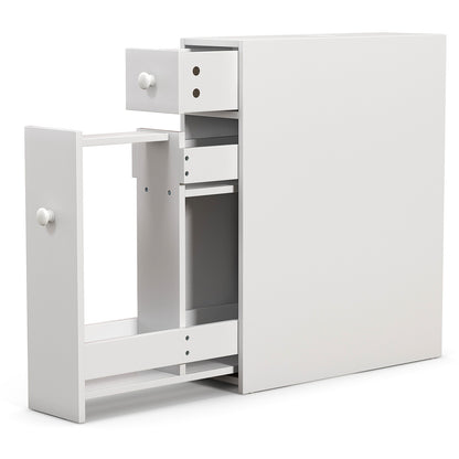 Black Bathroom Cabinet Space Saver Storage Organizer-Black - White
