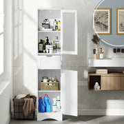 Tall Floor Storage Cabinet with 2 Doors and 1 Drawer for Bathroom-White