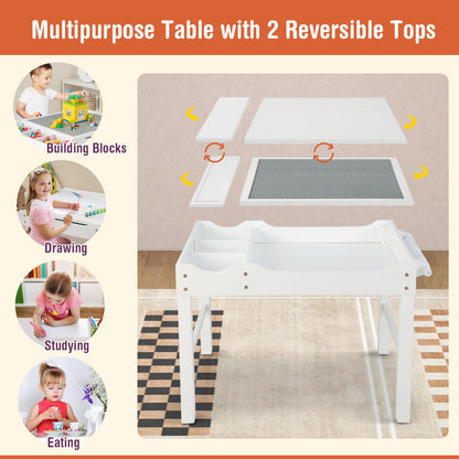 Wooden Kids Multi Activity Play Table with Storage Paper Roll