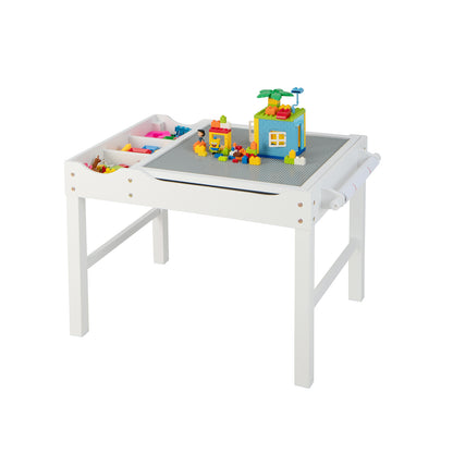 Wooden Kids Multi Activity Play Table with Storage Paper Roll