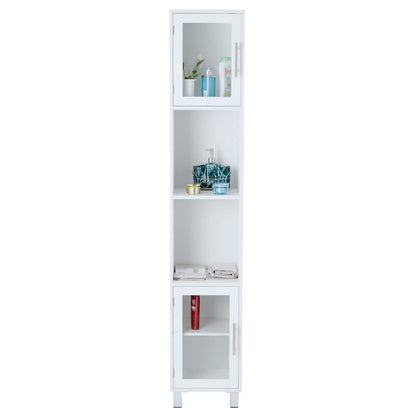 71 Inch Height Wooden Organizer Bathroom Tall Tower Storage Cabinet Unit