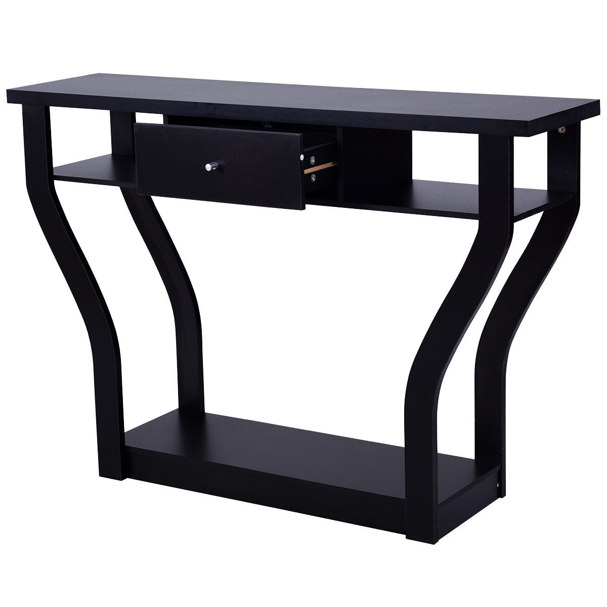 Curved Frame Modern Console Table with Storage Drawer for Entryway - Default