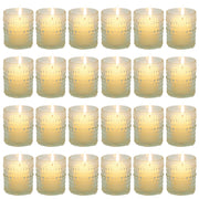 24Pcs Clear Glass Candle Holders Votive Tealight Candle Holder Set