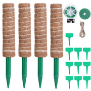 4Pcs Coco Coir Extendable Moss Pole for Climbing Plants Plant Support