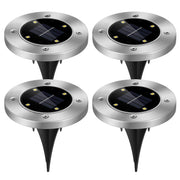 4pcs Solar Ground Light Waterproof Buried Light In-Ground Path Deck Lawn