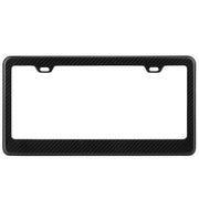 License Plate Frame Rustproof Waterproof Carbon Fiber Black License Plate Frame 2 Holes