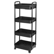 4 Tier Rolling Utility Cart Movable Storage Organizer with Drawer Lockable Wheels