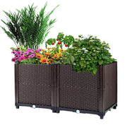 Raised Garden Bed Plant Growth Box with Self-watering System