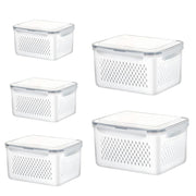 5Pcs Fruit Vegetable Containers with Removable Drain Basket