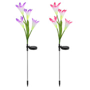 2Pcs Solar Garden Lights Outdoor Lily Flower LED Light 7-Color Changing