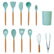 11Pcs Teal Silicone Cooking Utensil Set