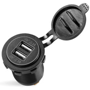 1Pc 2 USB Charger 12-24V Car Cigarette Lighter Socket