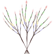 3 PCS 60 LED Solar Garden Lights Tree Branch Leaf Shape Lamp