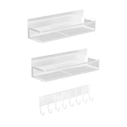 3 Pack Strong Magnetic Spice Rack with 8 Hooks Fridge Oven Microwave