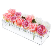 Clear Acrylic Flower Vase Rectangular Floral Centerpiece